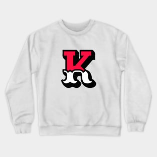 Monogram K - Alphabet Scrapbooking Red/White Circus Style Crewneck Sweatshirt